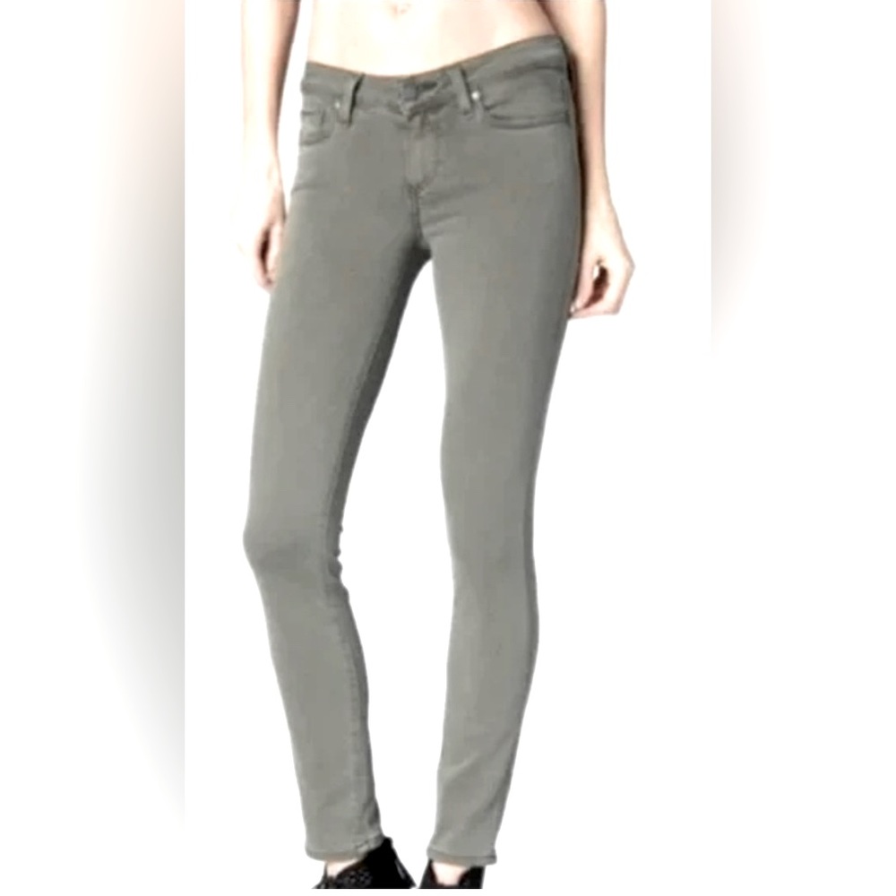 PAIGE Verdugo Ankle Mid-Rise Skinny Jeans in Faded Vine.